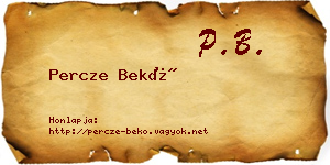 Percze Bekő névjegykártya